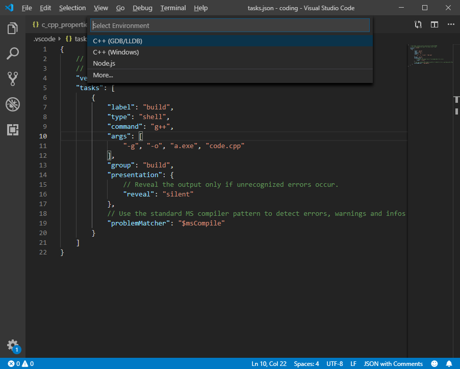 visual studio code debugger settings