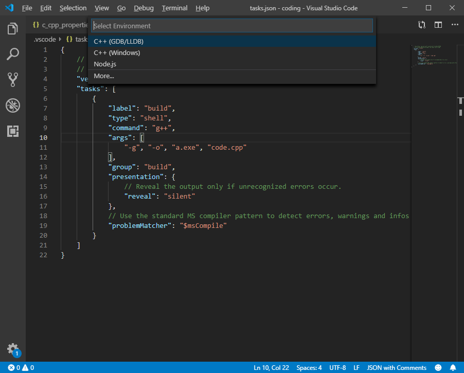 C++ programming with Visual Studio Code