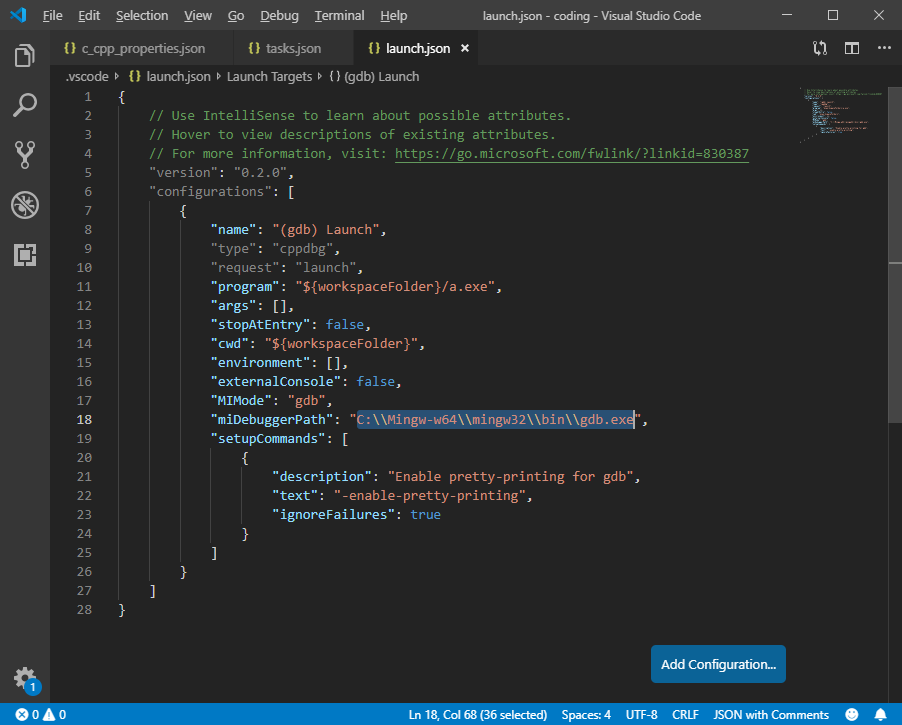 How to manually configure Visual Studio Code for Debugging on PC? – Miyagi  Academy